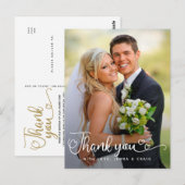 Bruiloft Bedankt | Handgeschreven Schrift Over Fot Briefkaart (Voorkant / Achterkant)