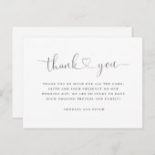 bruiloft bedankt je creditcardbericht elegant briefkaart (Voorkant / Achterkant)