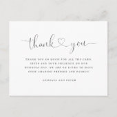 bruiloft bedankt je creditcardbericht elegant briefkaart (Voorkant)