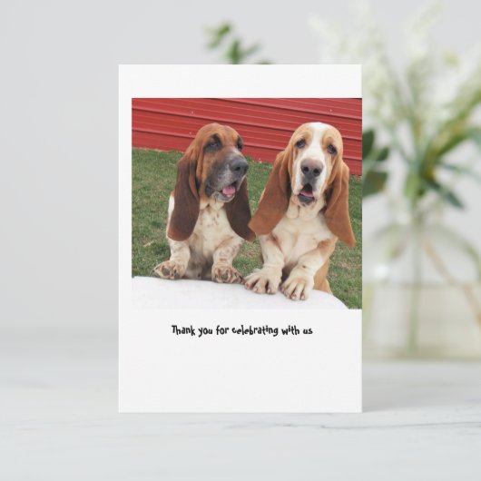 bruiloft bedankt je kaart (Staand voorkant)