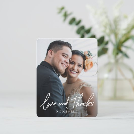  bruiloft - Bedankt kaarten met foto (Staand voorkant)