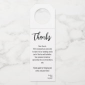 💍 Bruiloft Bedankt met foto Minimalist Elegant Flessenhanger (Voorkant)