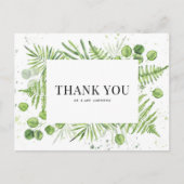 Bruiloft Bedankt met Varens en Eucalyptus Groene T Briefkaart (Voorkant)