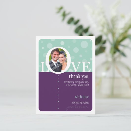 BRUILOFT BEDANKT OPMERKING:: LOVEbubbles 6 Briefkaart (Staand voorkant)