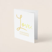 BRUILOFT BEDANKT paar pasgetrouwd modern script li Folie Kaarten (Voorkant)