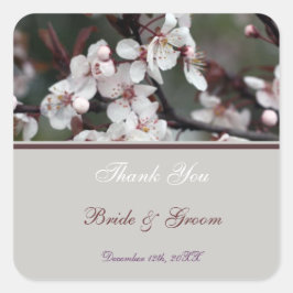 bruiloft bedankt stickers, kaarten, enz. vierkante sticker