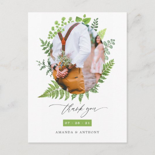 Bruiloft Bedankt voor de Groenheid van het Bos Briefkaart (Voorkant)