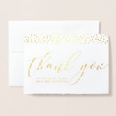 BRUILOFT BEDANKT voor de pasgetrouwde foto elegant Folie Kaarten (Voorkant met envelop)