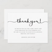 bruiloft bedankt voor het berichtscript briefkaart (Voorkant / Achterkant)