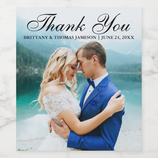 Bruiloft Bedankt Wijn & Mousserende Wijn Etiketten (Enkel label)