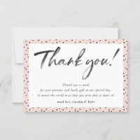 BRUILOFT BEDANKT zwarte inkt kalligrafie blush roz