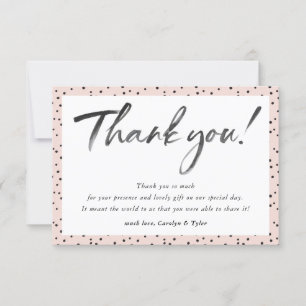 BRUILOFT BEDANKT zwarte inkt kalligrafie blush roz