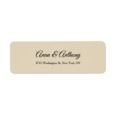 Bruiloft Beige Professioneel Creatief Elegant Plai Etiket (Voorkant)