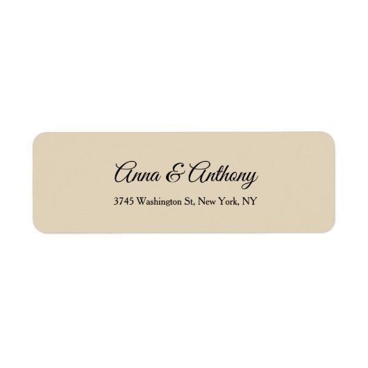 Bruiloft Beige Professioneel Creatief Elegant Plai Etiket (Voorkant)