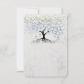 Bruiloft Bell Blauw Hart Blad Boom Bruiloft RSVP Kaart (Achterkant)