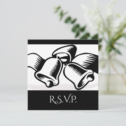 Bruiloft Bellen RSVP Kaart (Staand voorkant)