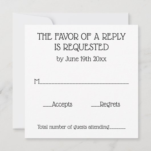 Bruiloft Bellen RSVP Kaart (Achterkant)