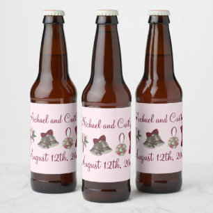 Bruiloft Bells Bloemen Bow Stropdas Bruids Rose Bo Bier Etiket