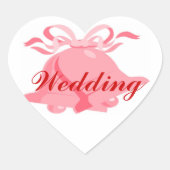 Bruiloft Bells Hart Sticker (Voorkant)