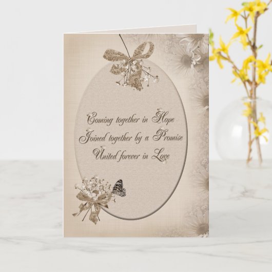 Bruiloft belofte van liefde kaart (Gele Bloem)