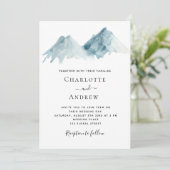 Bruiloft berglandschap blauw natuur kaart (Staand voorkant)