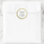 bruiloft BESPAAR de DATE cirkel Ronde Sticker (Tas)