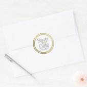 bruiloft BESPAAR de DATE cirkel Ronde Sticker (Envelop)