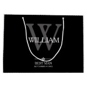Bruiloft Beste Man Gift Custom Chic Modern Classy Groot Cadeauzakje (Achterkant)