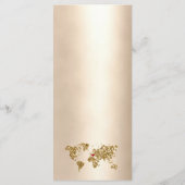 Bruiloft Bestemming Goud Glitter Wereldkaart Hart Menu (Achterkant)