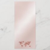 Bruiloft Bestemming Goud Glitter Wereldkaart Hart Menu (Achterkant)