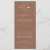 Bruiloft Bestemming Goud Kompas Monogram Menu (Voorkant)