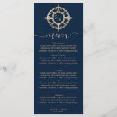 Bruiloft Bestemming Goud Kompas Monogram Menu (Voorkant)