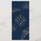 Bruiloft Bestemming Goud Kompas Monogram Menu (Achterkant)