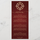 Bruiloft Bestemming Goud Kompas Monogram Menu (Voorkant)