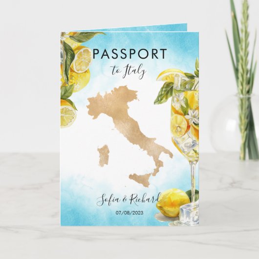 Bruiloft Bestemming Lemon Zomer Paspoort Italië (Voorkant)