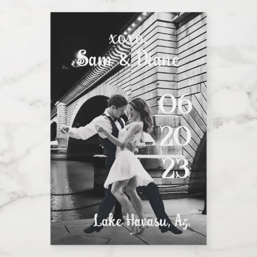 Bruiloft bestemming London Bridge Wijn Etiket (Enkel label)