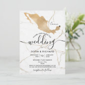 bruiloft Bestemming Mexico Gold Movable Heart Kaart (Staand voorkant)