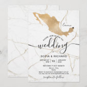 bruiloft Bestemming Mexico Gold Movable Heart Kaart (Voorkant / Achterkant)