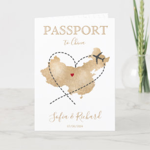 Bruiloft Bestemming Paspoort China Kaart QR Code