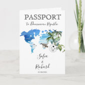 Bruiloft Bestemming Paspoort Groene Wereldkaart Pa (Voorkant)
