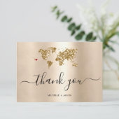 Bruiloft Bestemming Paspoort Hawaii Dank u RSVP Kaartje (Staand voorkant)