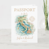 Bruiloft Bestemming Paspoort Italië Kaart (Voorkant)