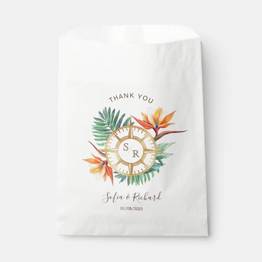 Bruiloft Bestemming Paspoort Kompas Dank u Bedankzakje (Voorkant)