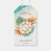 Bruiloft Bestemming Paspoort Kompas Dank u Cadeaulabel (Voorkant)