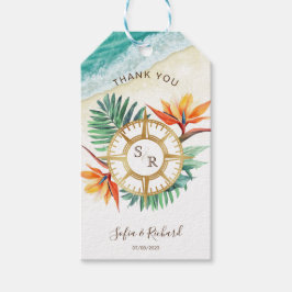 Bruiloft Bestemming Paspoort Kompas Dank u Cadeaulabel