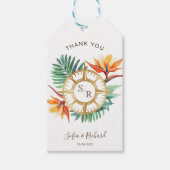 Bruiloft Bestemming Paspoort Kompas Dank u Cadeaulabel (Voorkant)