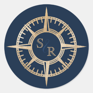 Bruiloft Bestemming Paspoort Kompas Dank u Ronde Sticker