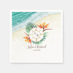 Bruiloft Bestemming Paspoort Kompas Dank u Servet