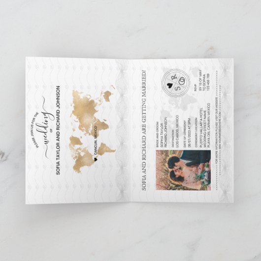 Bruiloft Bestemming Paspoort Mexico kaart (Binnen)