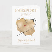 Bruiloft Bestemming Paspoort Polen Kaart QR Code (Voorkant)